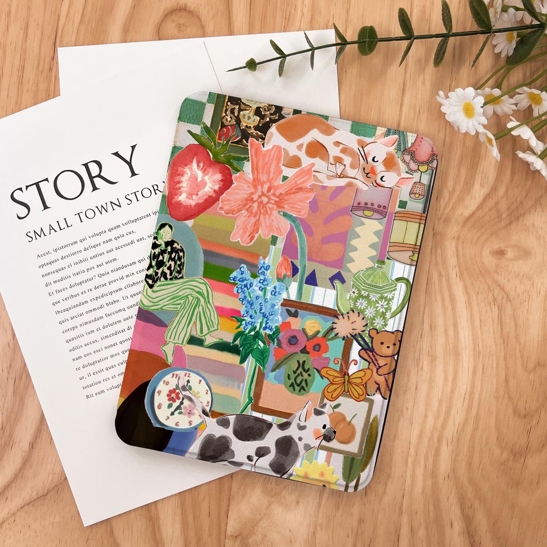 Retro Collage Kindle Case 2024 Kindle Paperwhite 7", Kindle 12th Gen ...