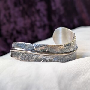 Sterling Silver Feather Cuff by Navajo Artist J Nelson - Etsy