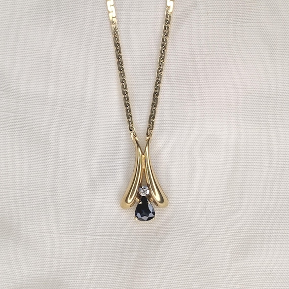 Estate Sapphire and Diamond 14k Gold Necklace Estate Jewelry