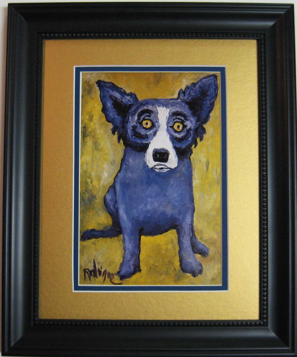 BLUE DOG book print LoupGarou Matted & Framed Etsy