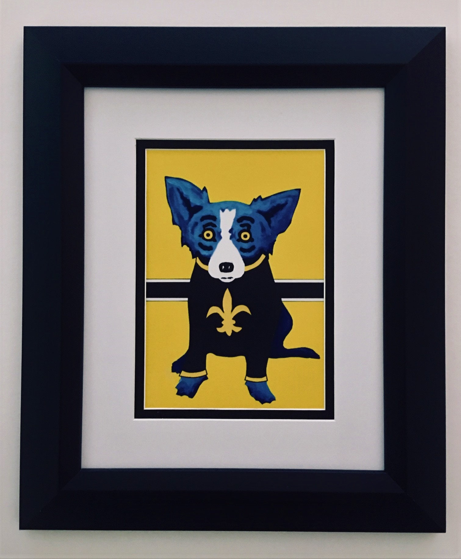 George Rodrigue Blue Dog Saints Postcard - Matted & Framed 11x13