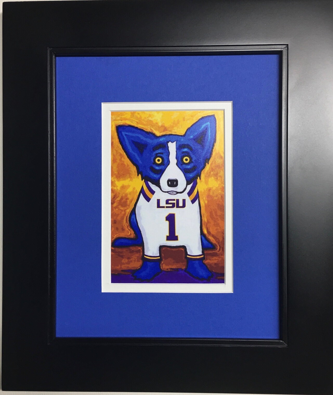 George Rodrigue Blue Dog LSU Framed Postcard Art (11