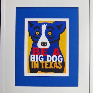 George Rodrigue Blue Dog Art: Framed Texas Postcard (11.25&quot; x 13.25&quot;)