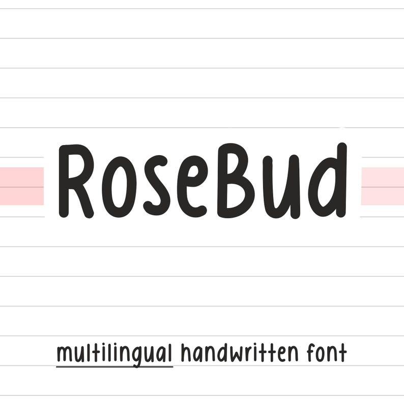 Neat handwriting font goodnotes, cozy cute handwritten font for planner, commercial use, multilingual font, Rosebud font