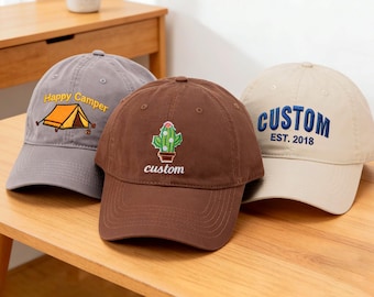 Personalized Text,Embroidery Logo Baseball Hat,Gift for Dad Mom,unisex cotton dad hats,Sorority Hat, Bachelorette hats
