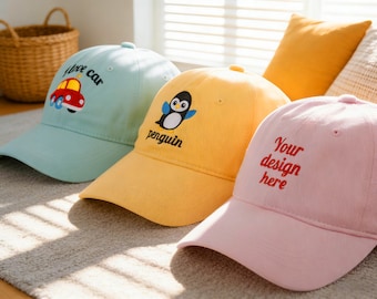 Embroidered Kids Baseball Cap: Custom Text Logo, Cotton Parent-Child Hats