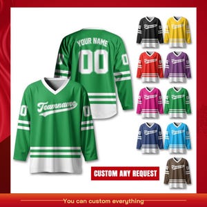 Personalized Ice Hockey Jersey For Men Women, Custom Name Number Hockey Jersey Shirt, Hockey Jersey Sport Team Uniform for Hockey Fans Gift