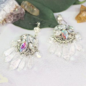 Sarah Labyrinth Jareth Masquerade Ball Gown Cosplay Costume Earrings Halloween Jareth Magic Fantasy Diamond Crystal q