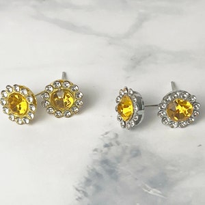 Small Belle Earrings Crystal Ballgown Cosplay Costume Disneybound Ball (Beauty and the Beast) Fantasy Movie Gold Yellow Disney Halloween