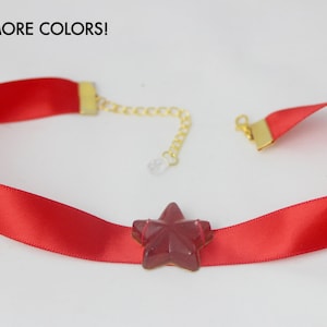 Ribbon Star Cosplay Costume Star Necklace Ribbon Choker Anime Halloween Fantasy Magic Jewelry Halloween