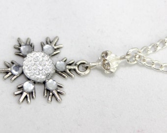 Frozen Snowflake Necklace: Silver-Toned Anna Cosplay Costume Jewelry