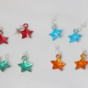 Star Earrings Dangly Star Charms Anime Manga Halloween Crystal Fantasy Magical Girl Cosplay Costume