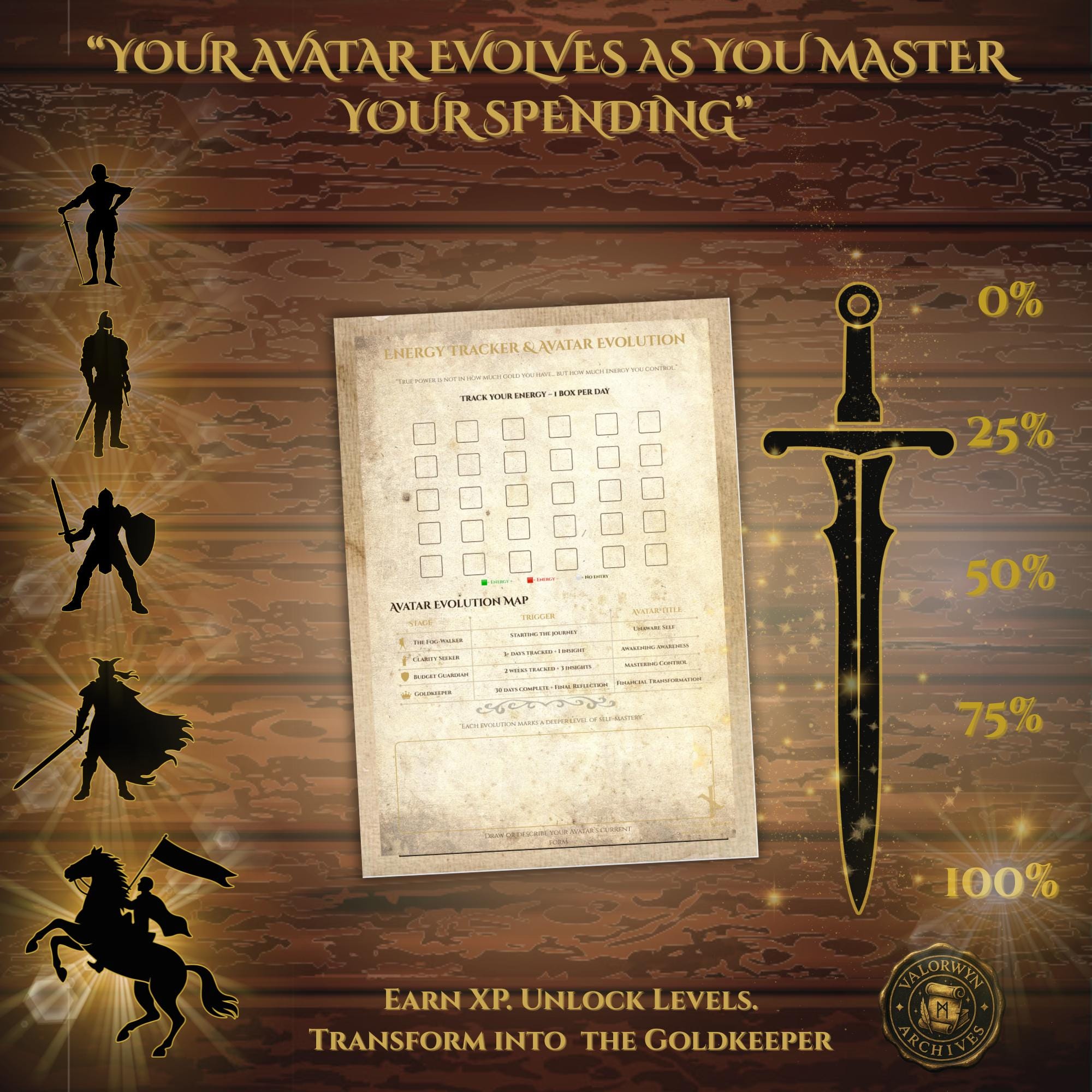 マネーRPG 予算ジャーナル | 30日間財務チャレンジ（印刷可能）