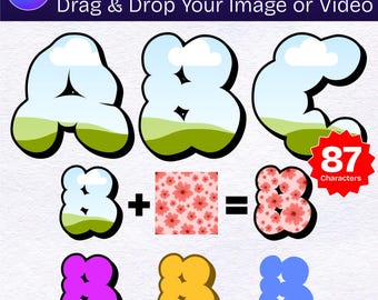 Canva Frame Template Doodle Alphabet – Drag & Drop Editable Letters for Unique Designs