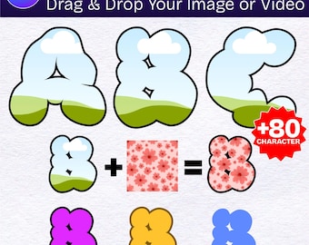 Canva Frame Template Doodle Alphabet – Drag & Drop Editable Letters for Unique Designs