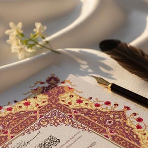 Ornate Floral Nikah Nama Certificate | Fully Customizable Colour | Islamic Wedding Contract PDF image 13