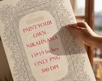 Islamic Nikah Nama Corners & Borders - Wedding PNG Pack 13x19 inches Digital Download