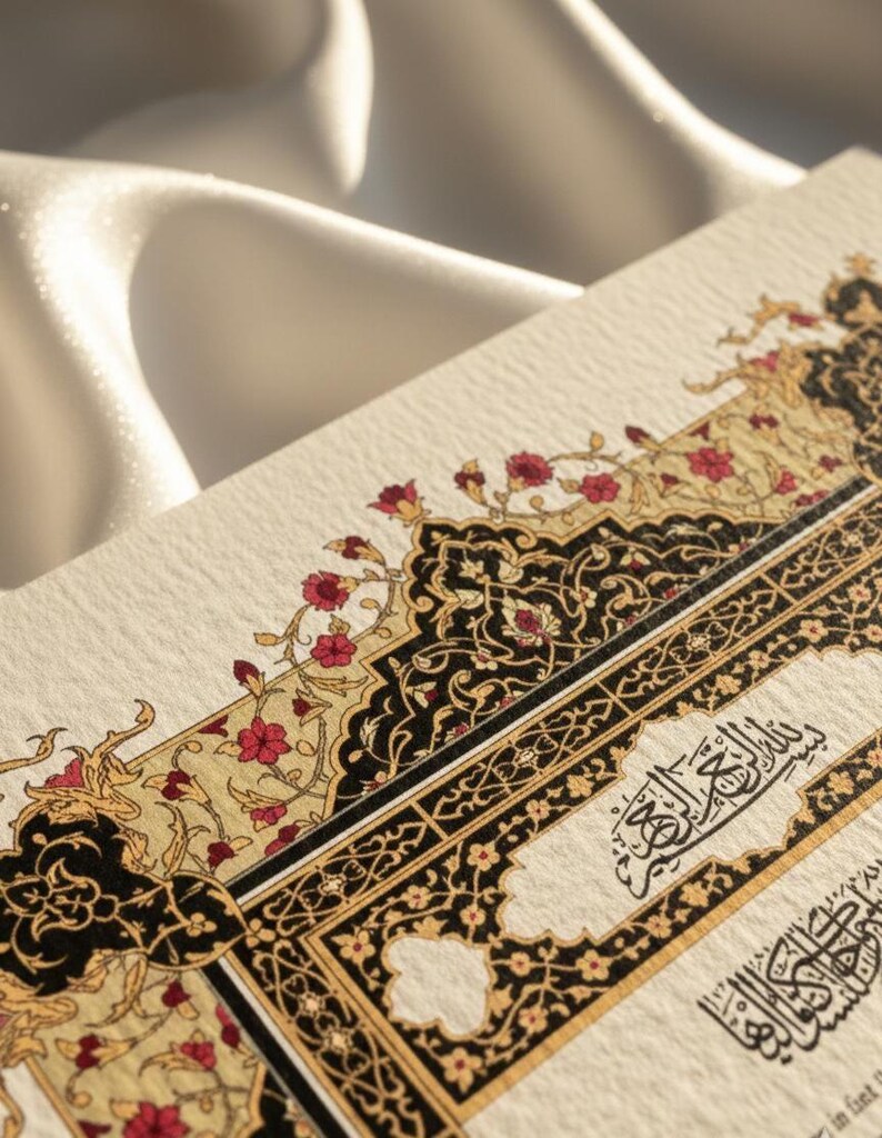 Ornate Floral Nikah Nama Certificate | Fully Customizable Colour | Islamic Wedding Contract PDF image 11