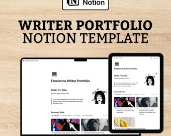 Writer Portfolio Notion Template: Freelance Business Showcase