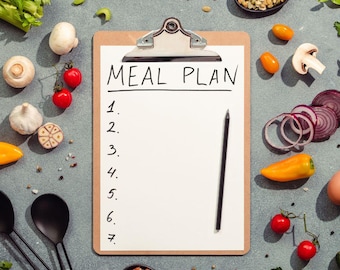 Weekly Meal Planner & Grocery List | Printable Meal Tracker PDF Weekly | Google Sheets Digital Template | Automated Shopping List, Food Prep