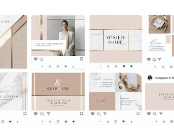 Luxury Social Media Card Template: Elegant Design for Canva (Digital Download)