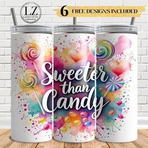 Candy Tumbler Sublimation Design: Sweet Lollies PNG (Digital Download)
