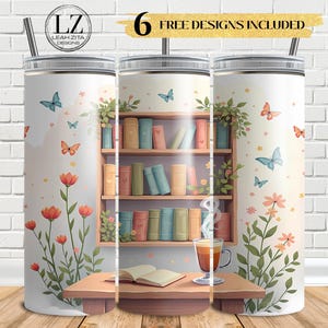 Book Lover 20 oz Skinny Tumbler Sublimation Design, Book Tumbler Wrap, Librarian Tumbler, Reading Tumbler Wrap, Digital Download Sublimation