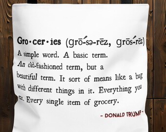 Citazioni divertenti di Trump: definizione di spesa, borsa tote, borsa della spesa riutilizzabile