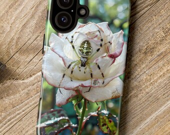 Custodia per telefono Green Spider White Rose: resistente agli urti, ricarica wireless