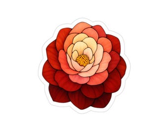 Adesivo floreale per esterni con rose rosse e rosa vivaci, perfetto per laptop, bottiglie d'acqua, decorazioni per auto, regali per il giardino, per gli amanti dei fiori.