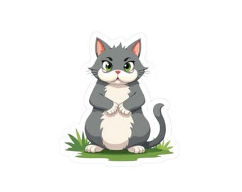 Adesivi fustellati a forma di gatto, simpatici adesivi decorativi a forma di gatto, regalo per amanti dei gatti, feste a tema animali, adesivi per laptop, decorazioni per diari con animali.