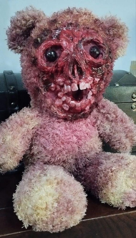 Horror teddy bear, modified teddy bear, bear, terror, stuffed animal