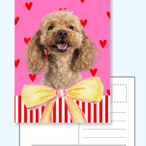 Roze Lieve poedel en hartjes – Schattige kaart om iemand te verrassen met een boodschap vol liefde en vrolijkheid