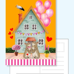 Felicitatiekaart zwangerschap meisje – Originele en schattige gele kaart voor aanstaande ouders – Hoera zwanger!