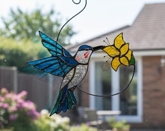 Modern Stained Glass Suncatcher, Window Decor, Glass Wall Hanging