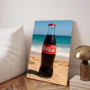 Vintage Coca-Cola Beach Print – Retro Summer Wall Art, Coastal Pop Culture Decor, Instant Download