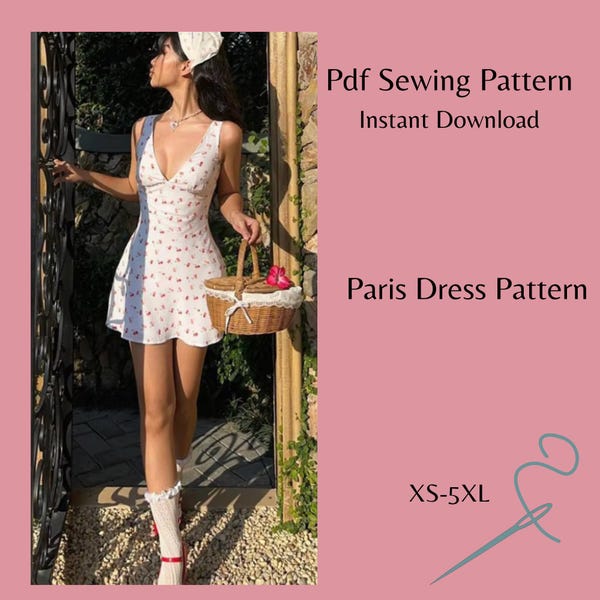 Linen Dress Sewing Pattern: Easy Beginner-Friendly Design (Sizes XS-5XL) (Digital Download)