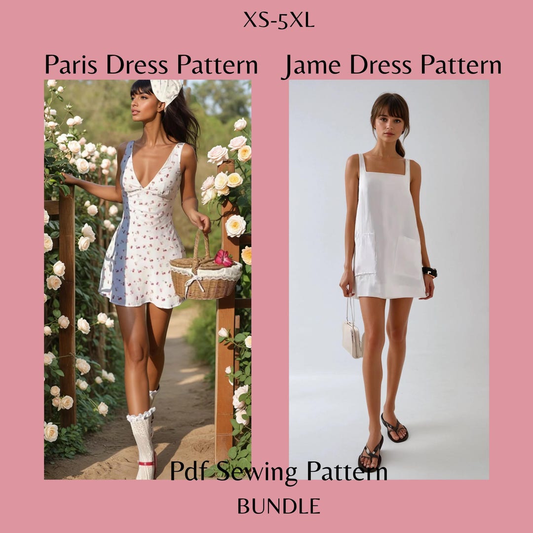 Linen Dress Sewing Pattern Bundle: Easy Beginner-friendly XS-5XL ...