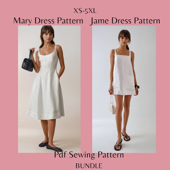simple linen dress sewing pattern Linen Dress Sewing Pattern: Minimalist Shift, Beginner Friendly (PDF Pattern,  XS-4XL)