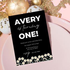 Daisy Birthday Invitation: Editable Floral Party Template (Canva File, 5x7 PDF Included)