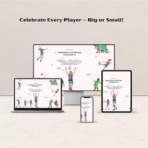 editable sports award certificate template, printable team awards, end of season recognition,canva award template, participation certificate