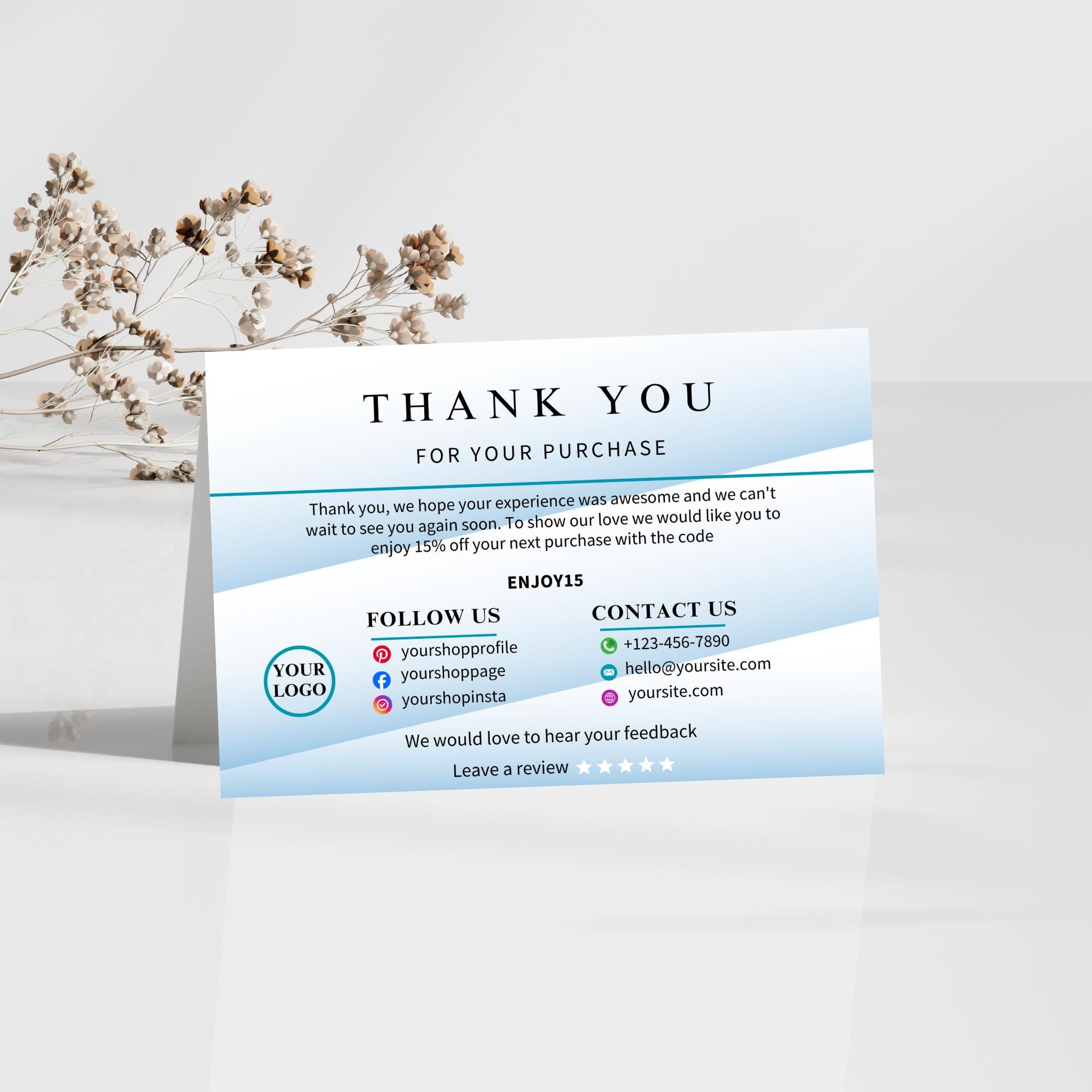 Editable Business Thank You Card Template | Customer Appreciation (A6 ...