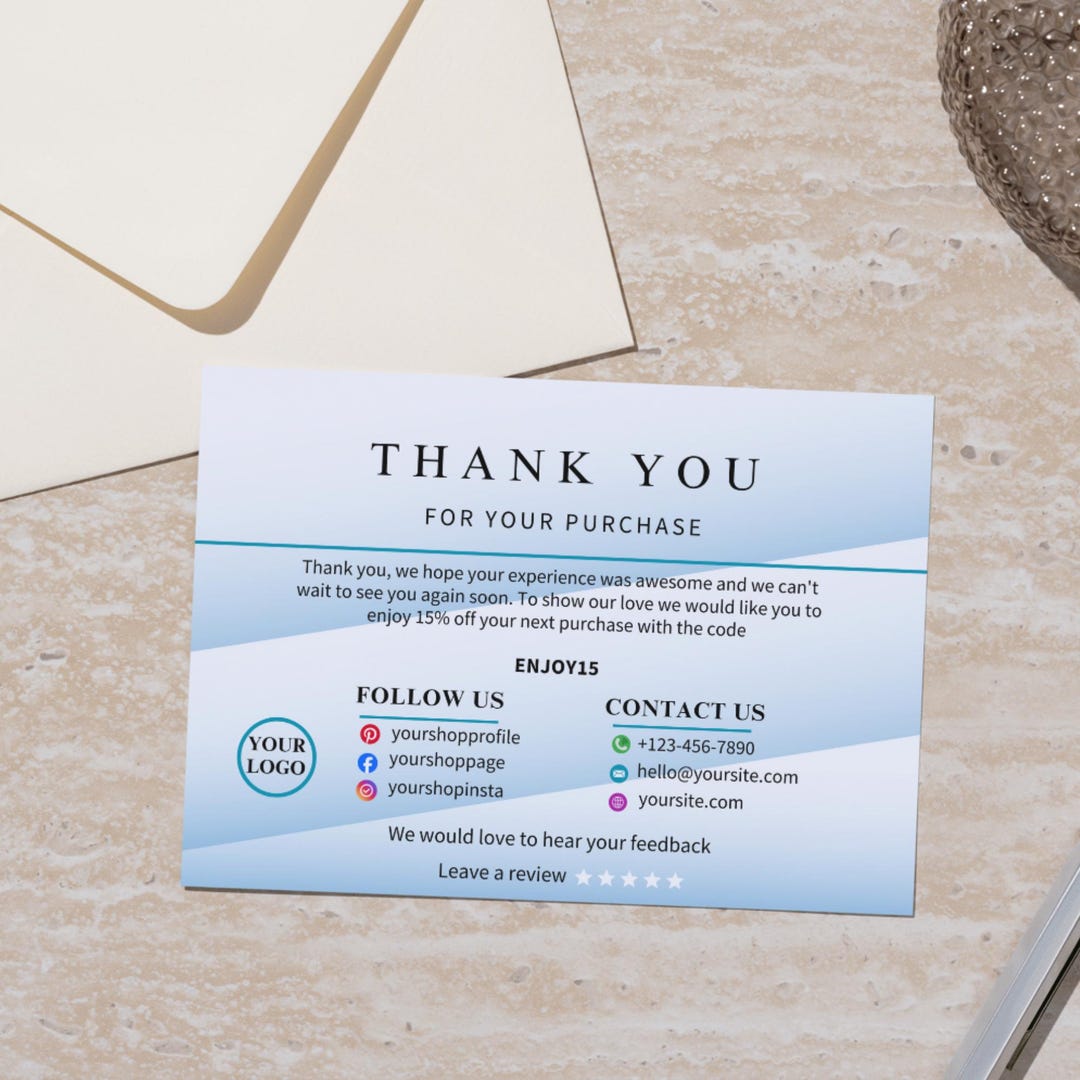 Editable Business Thank You Card Template | Customer Appreciation (A6 ...