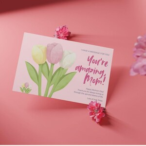Tarjeta editable para el Día de la Madre / Descarga instantánea / Tarjeta floral imprimible / Regalo digital para el Día de la Madre / Plantilla Canva