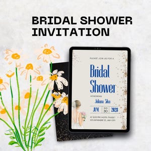 Bridal Shower Pearls Invitation/Custom digital invite/simple bridal shower design/cream pink custom printable card/glam floral digitatinvite