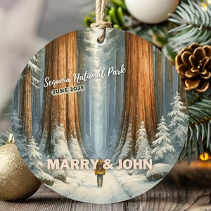 Sequoia National Park travel gift, USA Custom Family Travel keepsake,  National Park Christmas Keepsake