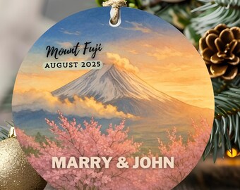 Monte Fuji, Japón - Regalo de viaje - Adorno de vacaciones familiares - Recuerdo navideño de Japón