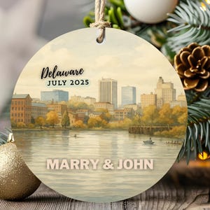 Delaware, USA Travel Gift – Beach Ornament – Coastal Holiday Keepsake