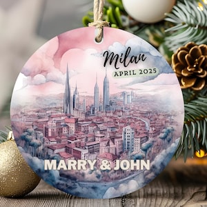 Milan Italy Ornament – Christmas Travel Gift, Italian Holiday Keepsake, City Memory Tree Decoration