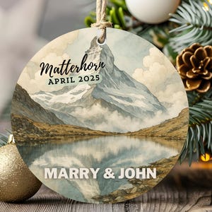 Matterhorn Switzerland Xmas travel Ornament,  Christmas Travel Gift, Alpine Keepsake, Winter Mountain family vacation